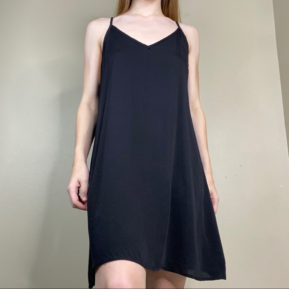 Shein black semi sheer slip dress